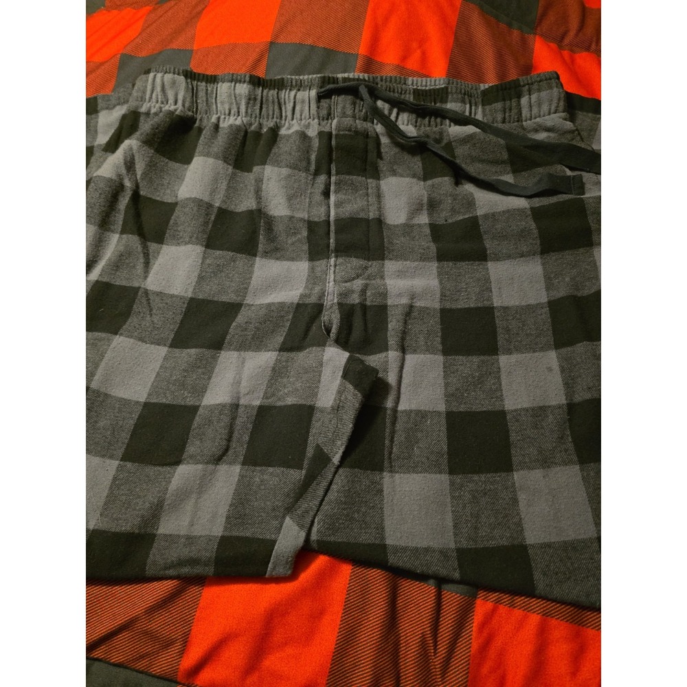 Men's XL Wrangler Pajama Pants Black And Grey Check Drawsting Adjustable
